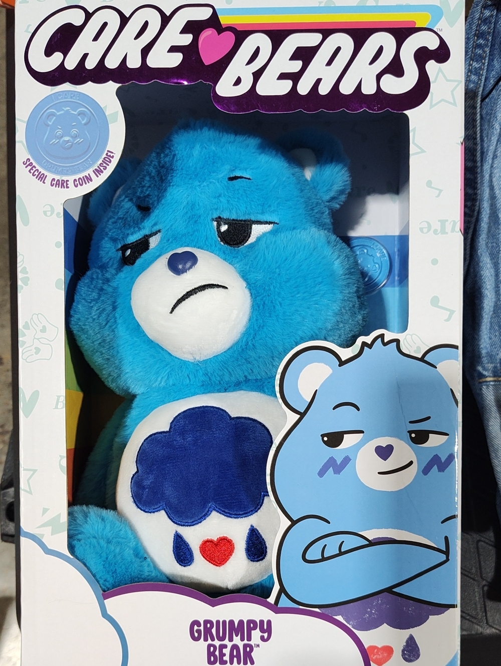 Care Bears Grumpy Bear Plush - Bright Blue with Navy & Red Accents